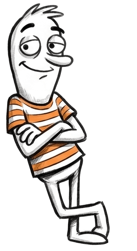Leaning Character Doodle