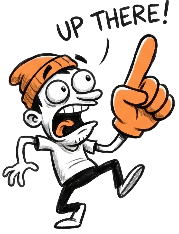 Up There Pointing Glove Doodle